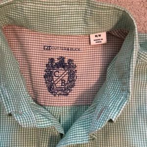 Cutter & Buck medium green check long sleeve shirt men’s